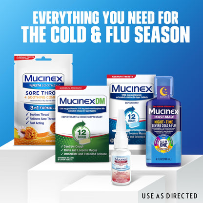 Mucinex Sinus-Max Nasal Spray Decongestant, 12 Hour Over-The-Counter Medication Nose Spray for Sinus Relief, Nasal Decongestants for Adults & Sinus Congestion, Clear & Cool 3/4 Fl Oz(22ML) - dailyvitalstore