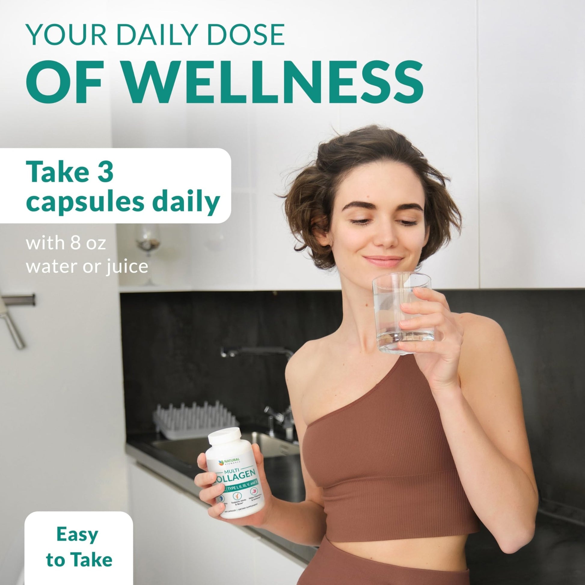 Multi Collagen 180 Protein Capsules - Type I, II, III, V, X Collagen Pills - Proprietary Blend of Eggshell, Chicken, Wild Fish & Grass-Fed - dailyvitalstore