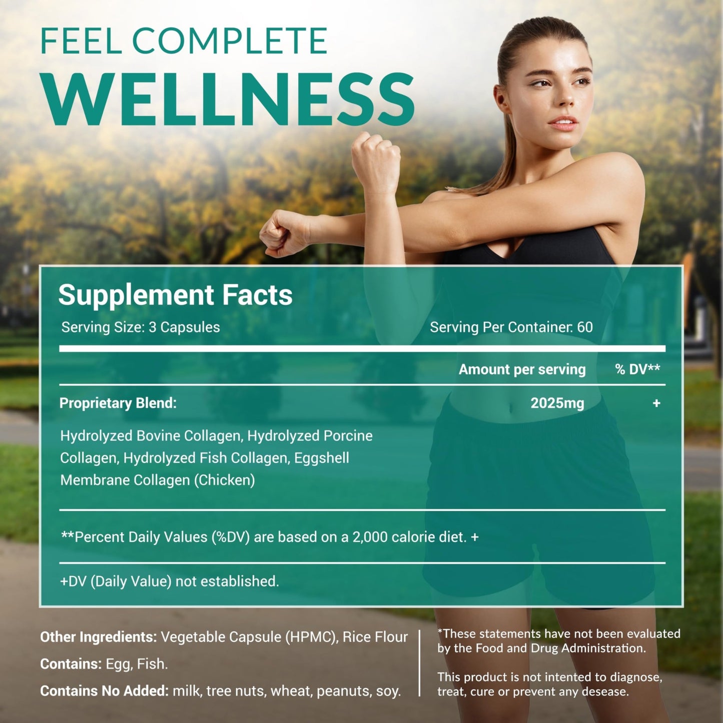 Multi Collagen 180 Protein Capsules - Type I, II, III, V, X Collagen Pills - Proprietary Blend of Eggshell, Chicken, Wild Fish & Grass-Fed - dailyvitalstore