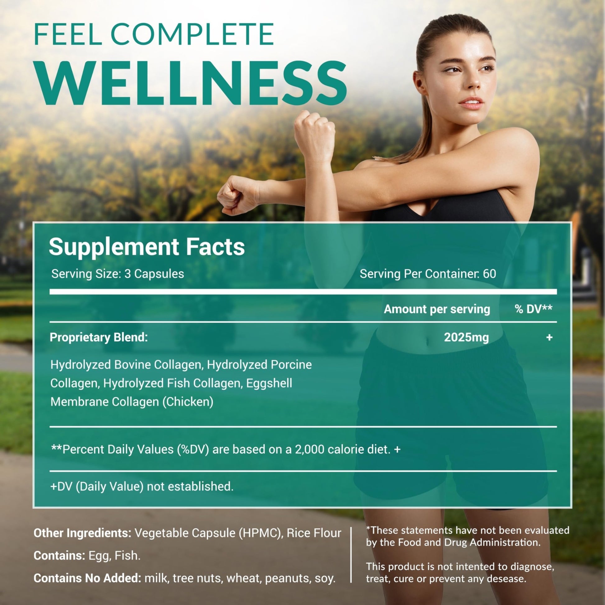 Multi Collagen 180 Protein Capsules - Type I, II, III, V, X Collagen Pills - Proprietary Blend of Eggshell, Chicken, Wild Fish & Grass-Fed - dailyvitalstore