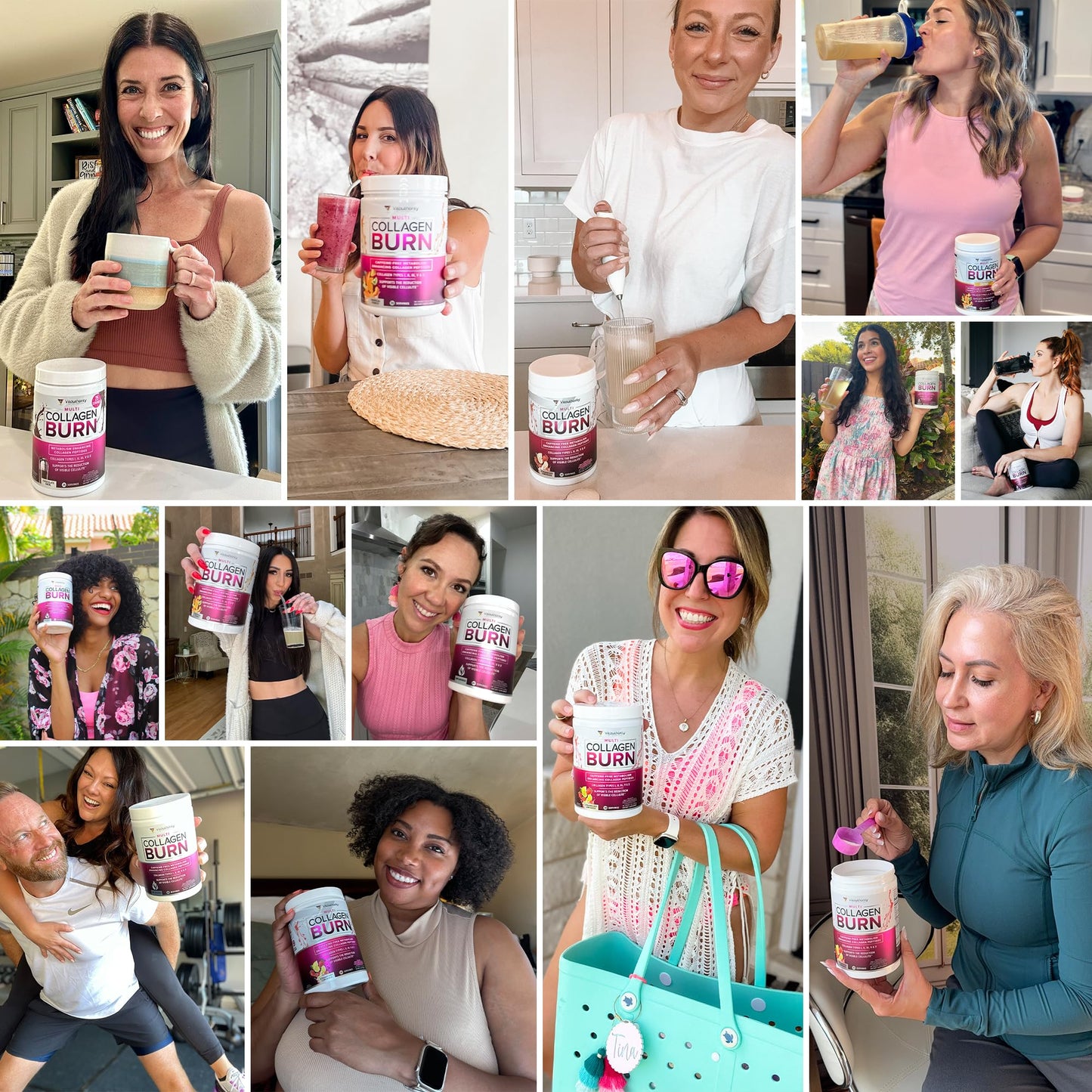 Multi Collagen Burn: Hydrolyzed Protein Peptides with Hyaluronic Acid, Vitamin C, SOD B Dimpless, Types I, II, III, V and X, Caffeine-Free Strawberry - dailyvitalstore