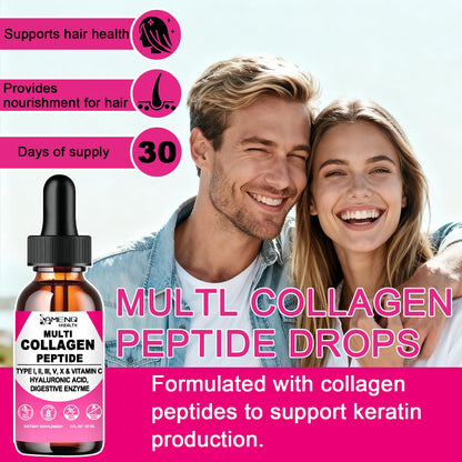 Multi Collagen Peptides Liquid Drops for Women & Men, Hydrolyzed Collagen Peptides Type - dailyvitalstore