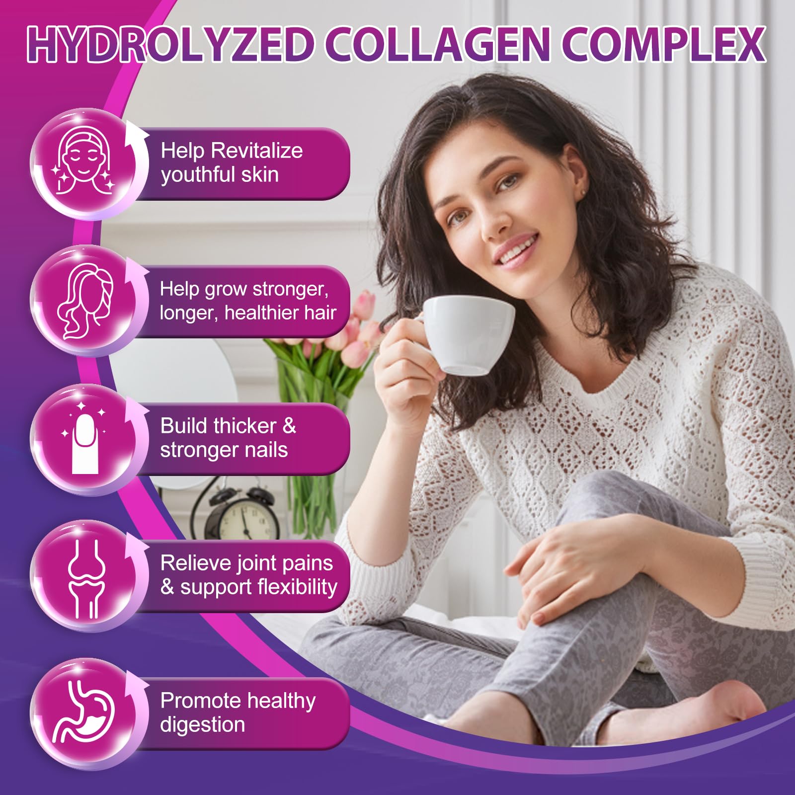 Multi Collagen Peptides Softgel - Type I, II, III, V, X - Hydrolyzed Collagen Peptides with Biotin, Vitamin C, Hyaluronic Acid, Supports Skin Hair Nail - dailyvitalstore