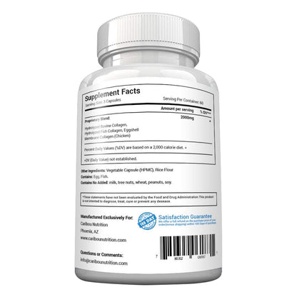 Multi Collagen Pills - 180 Collagen Pills - Type I, II, III, V & X Collagen Capsules - Unique Blend of Collagen Peptides Capsules - Wild Fish, Eggshell, - dailyvitalstore