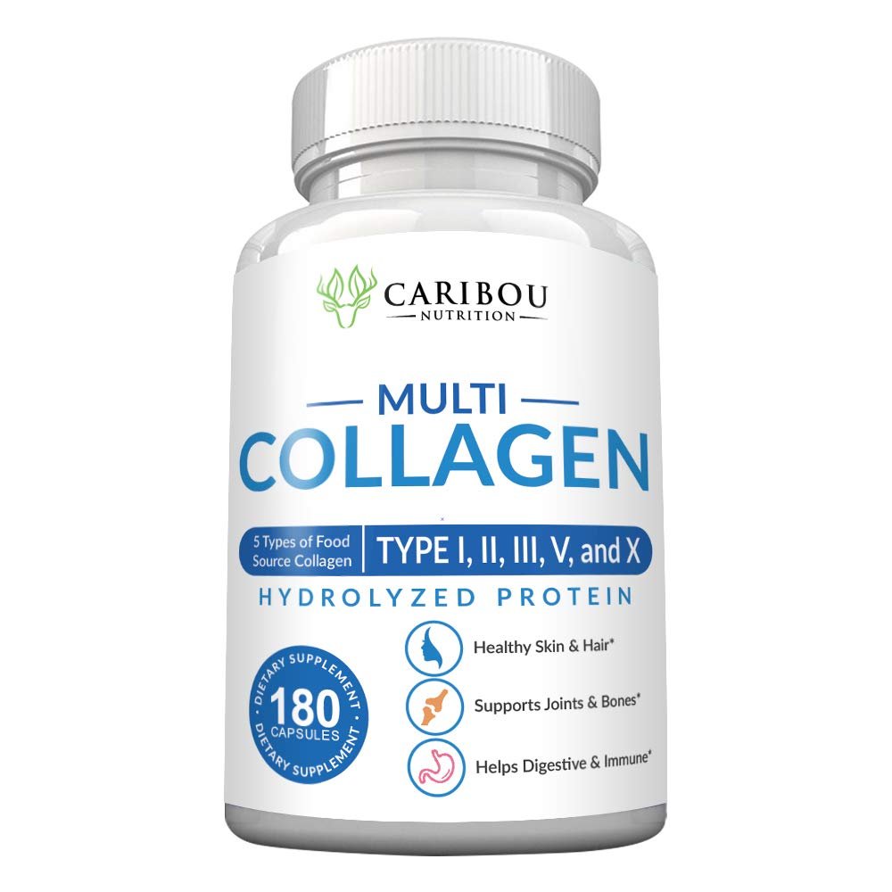 Multi Collagen Pills - 180 Collagen Pills - Type I, II, III, V & X Collagen Capsules - Unique Blend of Collagen Peptides Capsules - Wild Fish, Eggshell, - dailyvitalstore