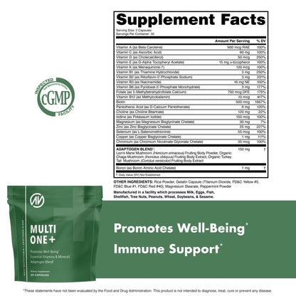 MultiOne Men & Women’s Daily Multivitamin - Essential Nutrients and Minerals for Optimal Health (60 Capsules) - dailyvitalstore
