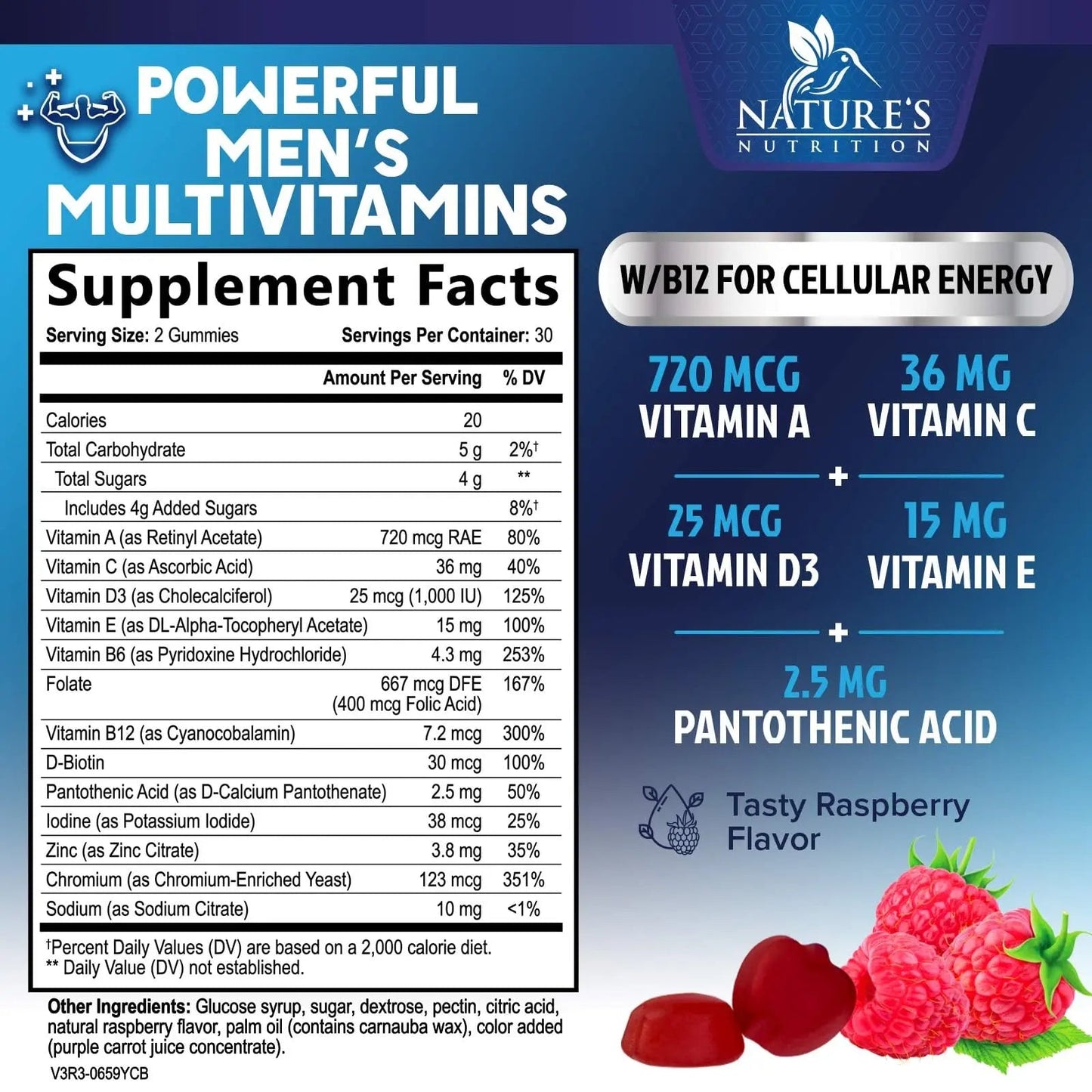 Multivitamin for Men - Complete Daily Mens Multivitamin Gummies with Vitamin D, B Vitamins, Zinc & More - Energy, Memory, Focus & Immune Health Support - dailyvitalstore
