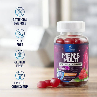 Multivitamin for Men - Complete Daily Mens Multivitamin Gummies with Vitamin D, B Vitamins, Zinc & More - Energy, Memory, Focus & Immune Health Support - dailyvitalstore