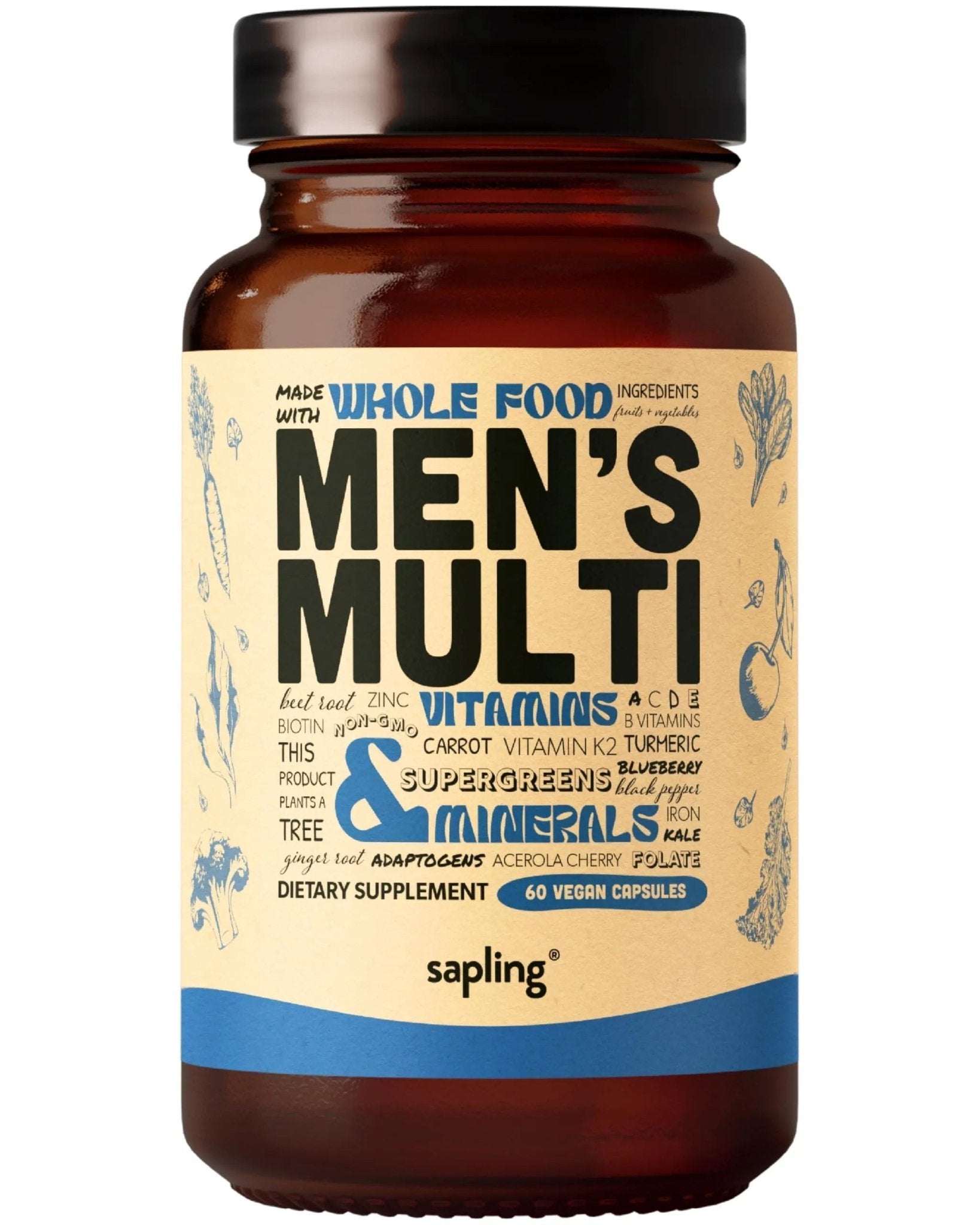 Multivitamin for Men - Daily Men’s Multivitamin - Methylated B Complex with Whole Food Ingredients, Vitamin B12, Folate - dailyvitalstore