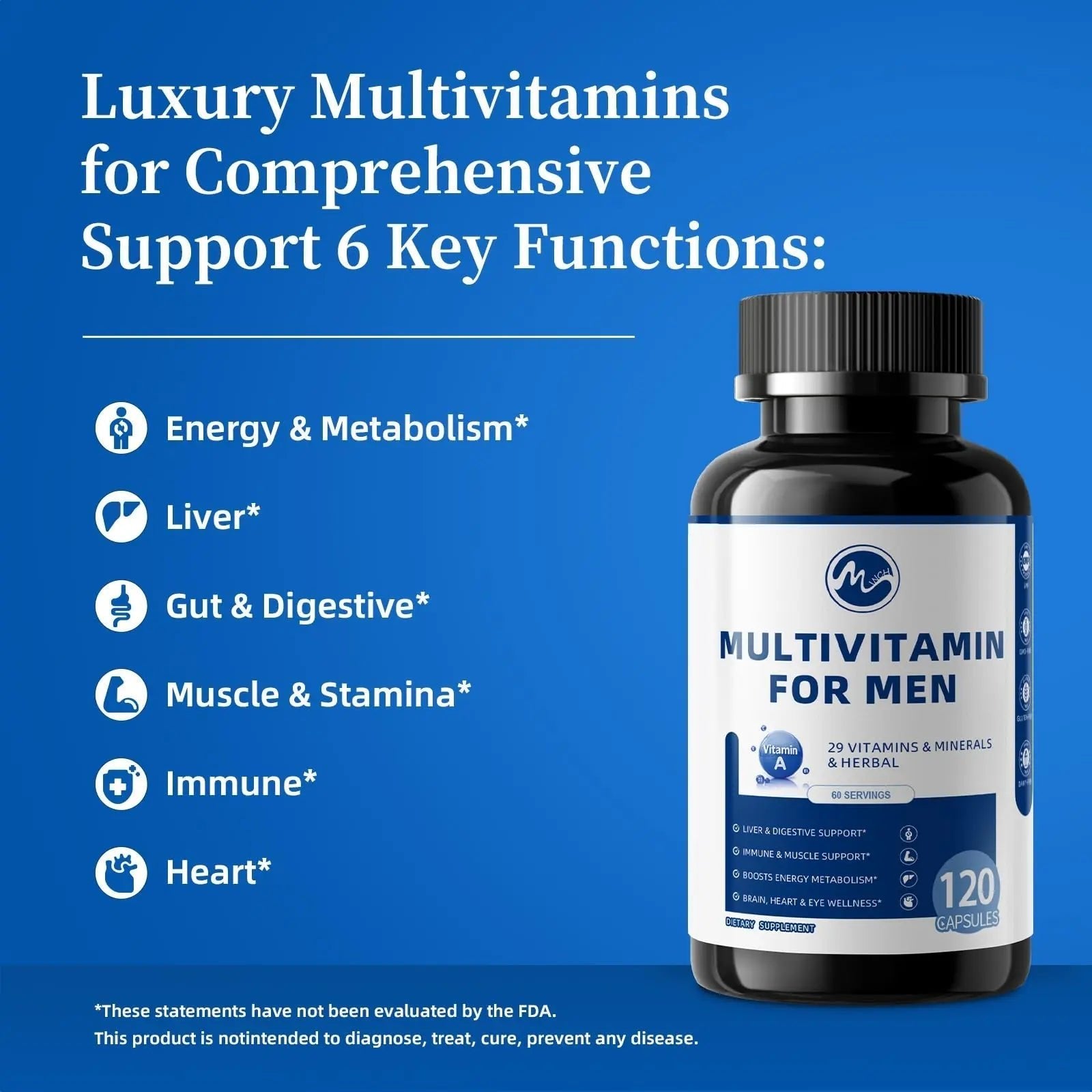 Multivitamin for Men - Methylated Multivitamin Supports Energy & Metabolism, Liver & Digestive*, Daily Men's Vitamins - dailyvitalstore