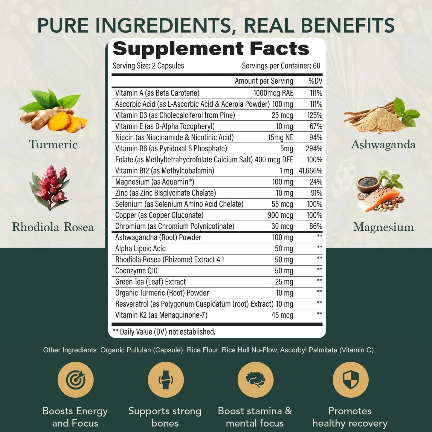 Multivitamin for Men with Vitamin D, K2, Zinc, Vitamin B12, A, E, B6, Calcium – Immune Health & Energy Support Daily Mens Multivitamins - dailyvitalstore