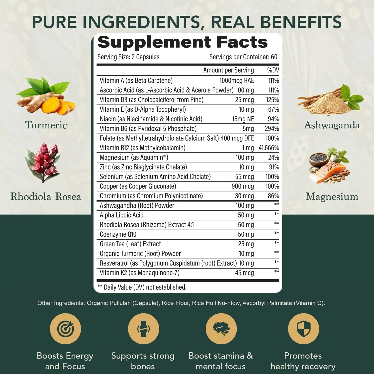 Multivitamin for Men with Vitamin D, K2, Zinc, Vitamin B12, A, E, B6, Calcium – Immune Health & Energy Support Daily Mens Multivitamins - dailyvitalstore