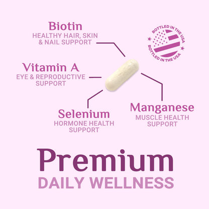 Multivitamin for Women - Complete Daily Womens Multivitamins with Calcium, Folate, Vitamin A, C, D, E & B Vitamins, Zinc and Iron - Multi Vitamins for Bone, Energy & Immune Support - 120 Capsules - dailyvitalstore