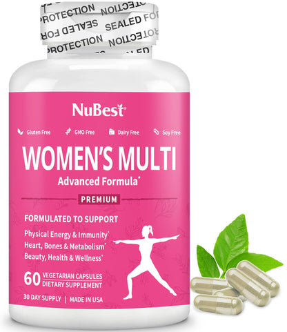 Multivitamin for Women with 39 Key Nutrients, Essential Vitamins, Minerals, Horny Goat Weed, Maca, Wild Yam, Red Clover, Cranberry, Arginine, Herbal Supplement | 60 Vegan Capsules | 1 Month Supply - dailyvitalstore