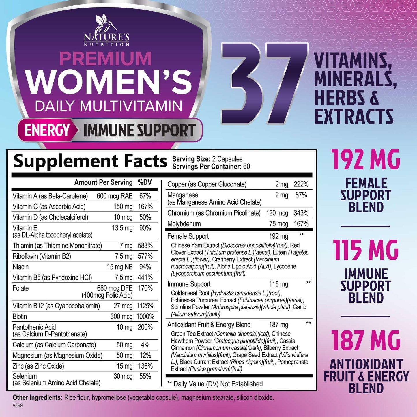 Multivitamin for Women - with Vitamins A, C, D, E, B6, B12, Zinc, Calcium & Magnesium, Womens Daily Multi Vitamin Multimineral Supplement for Bone Health, Energy & Immune Support - 120 Capsules - dailyvitalstore