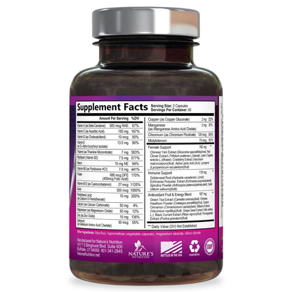 Multivitamin for Women - with Vitamins A, C, D, E, B6, B12, Zinc, Calcium & Magnesium, Womens Daily Multi Vitamin Multimineral Supplement for Bone Health, Energy & Immune Support - 120 Capsules - dailyvitalstore