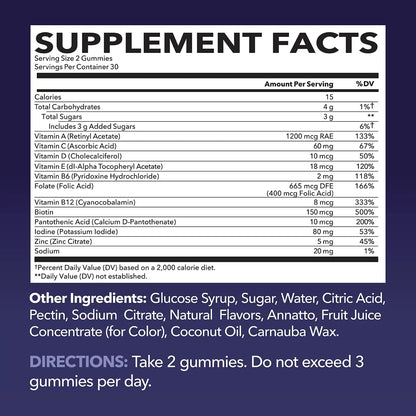 Multivitamin Gummies for Adults - Daily Gummy with Vitamin C, D, and Zinc for Men and Women - 60 Count - Nutritional Support - dailyvitalstore