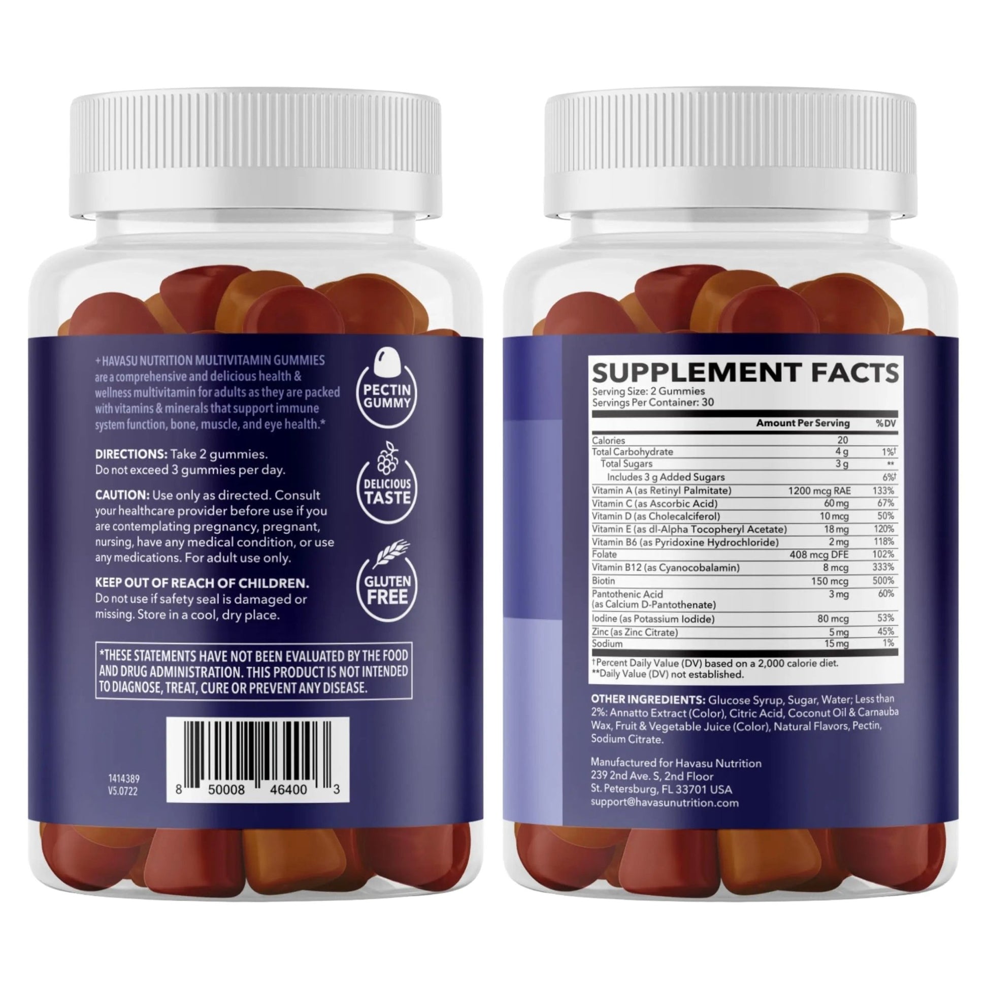 Multivitamin Gummies for Adults - Daily Gummy with Vitamin C, D, and Zinc for Men and Women - 60 Count - Nutritional Support - dailyvitalstore