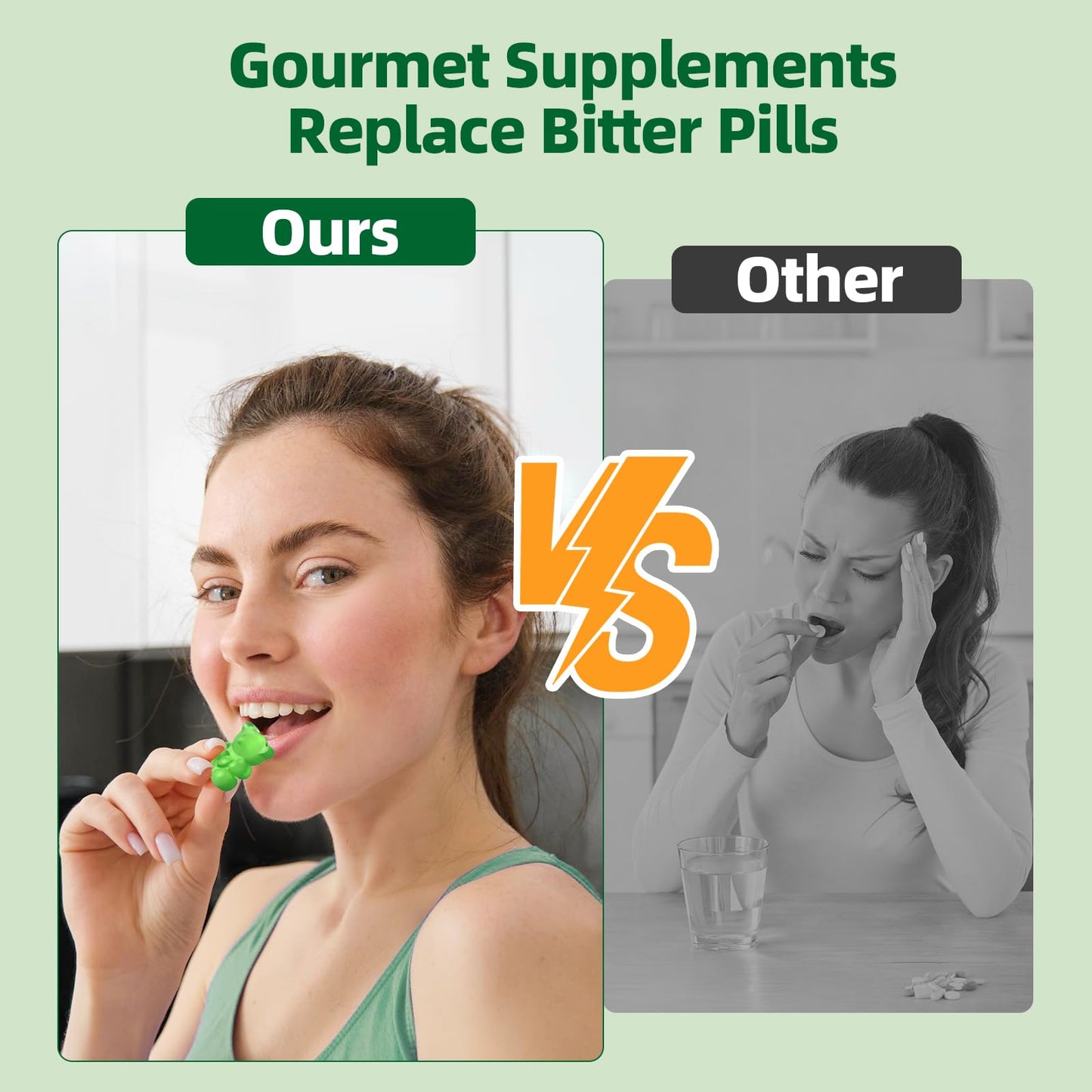 Multivitamin Super Greens Gummies - Daily Vegan Gummy Vitamins for Women, Apple Flavor | Organic Blend with Vitamin C, Turmeric, Zinc, Immune Support, Energy Booster, Metabolism | 60 Count - dailyvitalstore