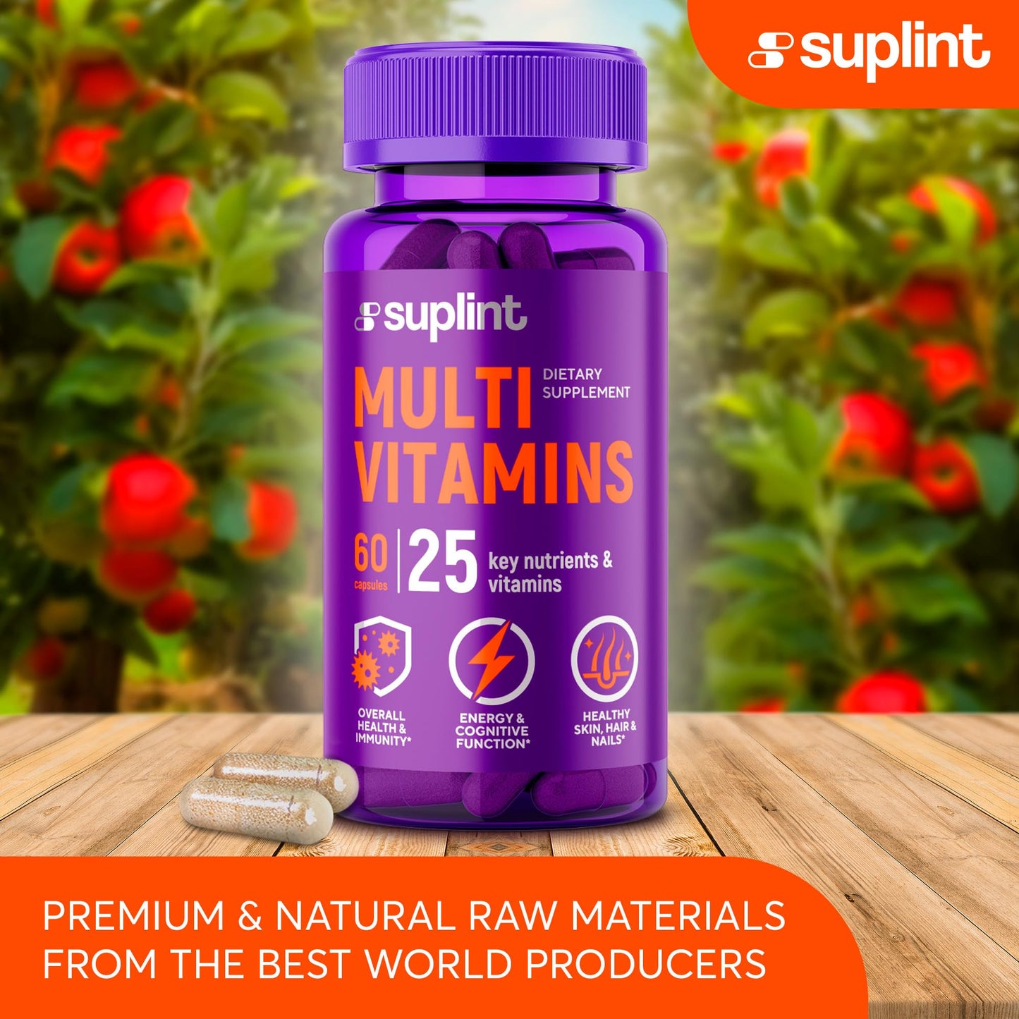 Multivitamin Supplement | Complex with Vitamin A, C, D, E, K1, B, Zinc & Chromium | Hair, Skin & Nail Beauty Vitamins | Immune Support Supplements for Men & Women | 60 Capsules - dailyvitalstore