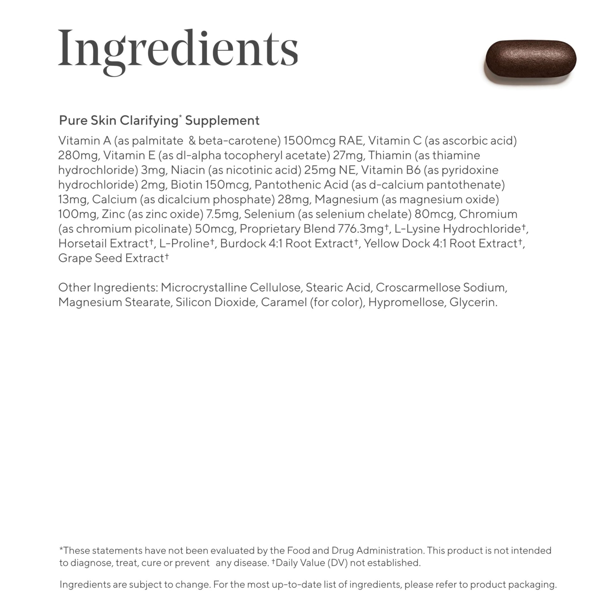 Murad Pure Skin Acne Supplements – 60 Tablets – Clear Skin Support with Blend of Vitamin A & B6, Zinc, Amino Acids, & Burdock Root – Promotes Healthy Skin, Oil Balance, Gut Health & Stress Relief - dailyvitalstore
