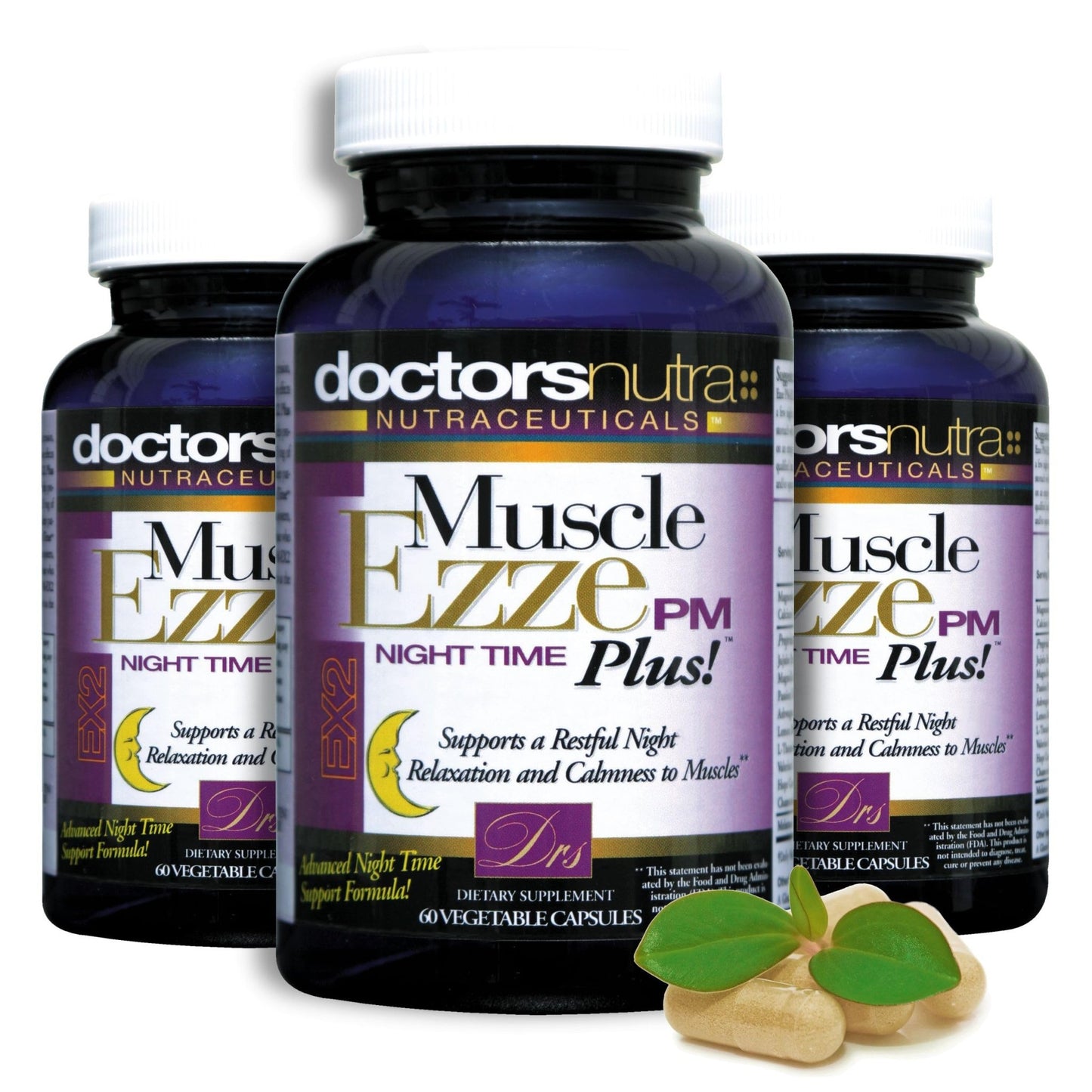 Muscle Ezze PM Plus Night Time Capsules by Doctors Nutra - Nighttime Use - Gluten-Free - 60 Capsules - dailyvitalstore