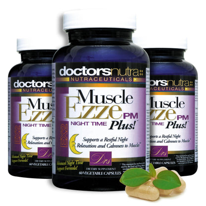 Muscle Ezze PM Plus Night Time Capsules by Doctors Nutra - Nighttime Use - Gluten-Free - 60 Capsules - dailyvitalstore