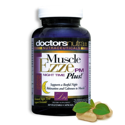 Muscle Ezze PM Plus Night Time Capsules by Doctors Nutra - Nighttime Use - Gluten-Free - 60 Capsules - dailyvitalstore