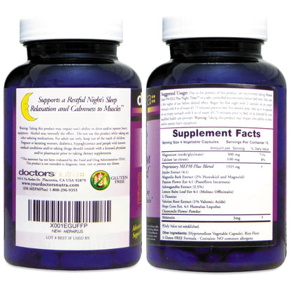Muscle Ezze PM Plus Night Time Capsules by Doctors Nutra - Nighttime Use - Gluten-Free - 60 Capsules - dailyvitalstore