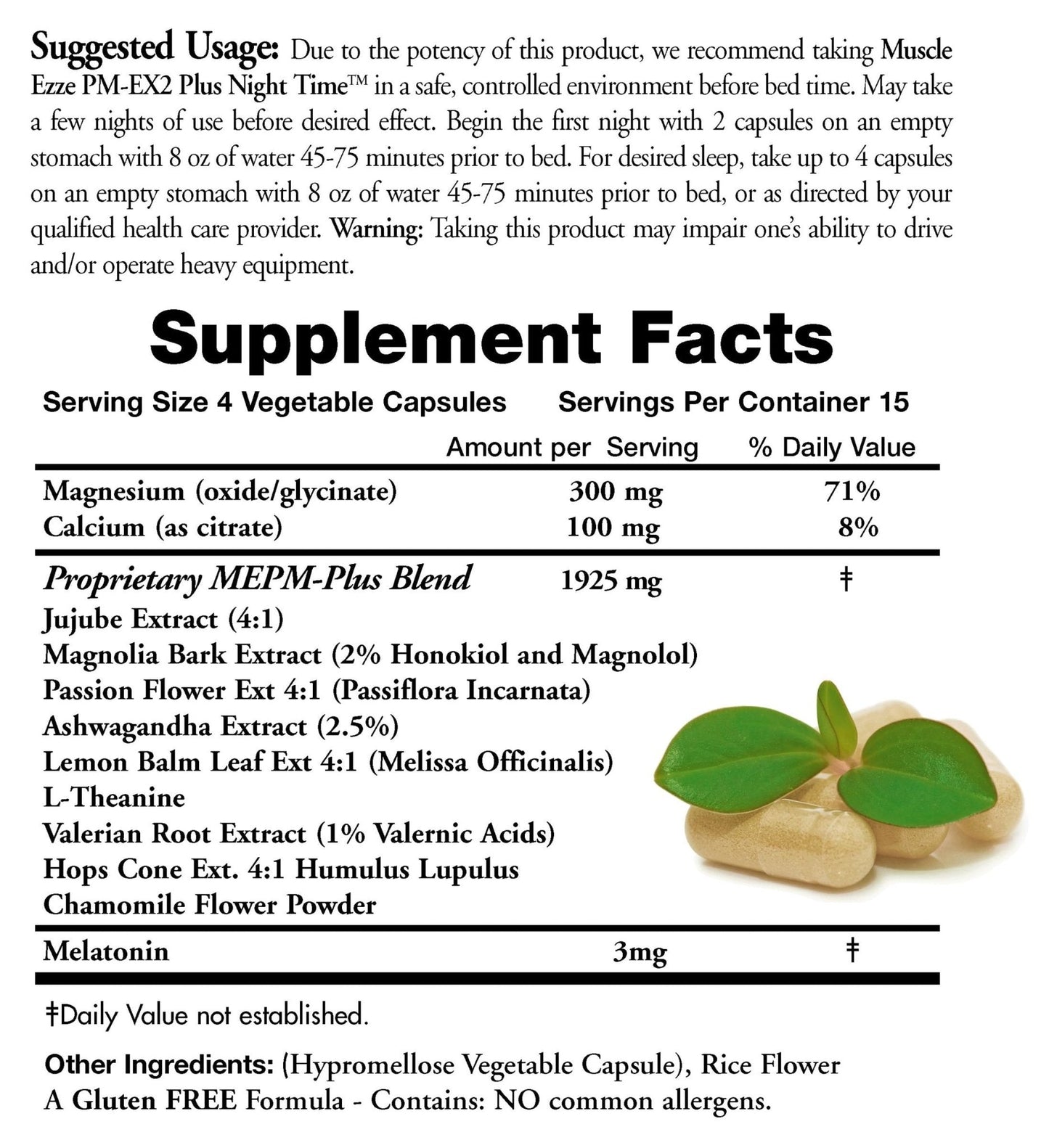 Muscle Ezze PM Plus Night Time Capsules by Doctors Nutra - Nighttime Use - Gluten-Free - 60 Capsules - dailyvitalstore