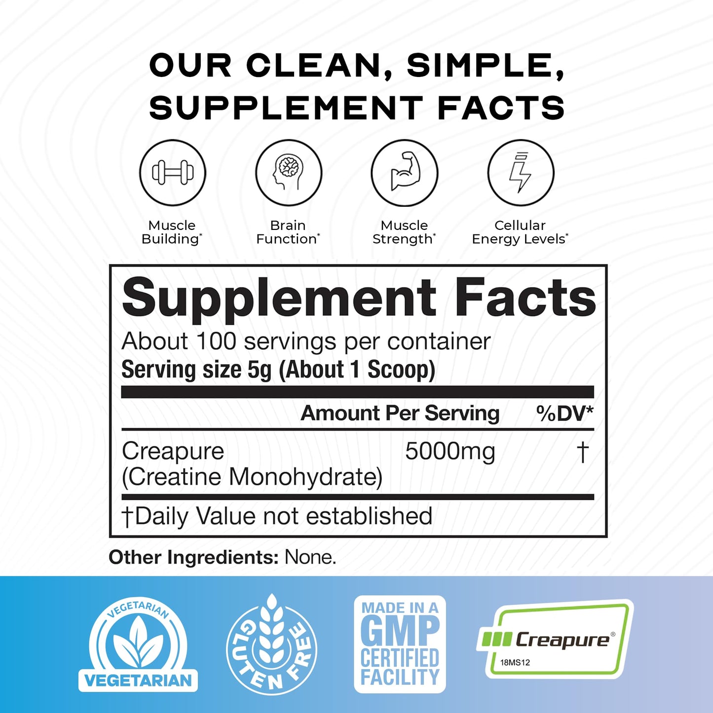 Muscle Feast Creapure Creatine Monohydrate Powder, Vegan Keto Friendly Gluten-Free, Mass Gainer, Muscle Recovery Supplement and Trusted Creatine for Muscle Growth, - dailyvitalstore