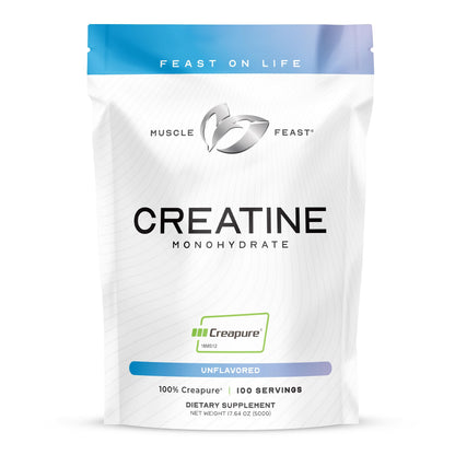 Muscle Feast Creapure Creatine Monohydrate Powder, Vegan Keto Friendly Gluten-Free, Mass Gainer, Muscle Recovery Supplement and Trusted Creatine for Muscle Growth, - dailyvitalstore