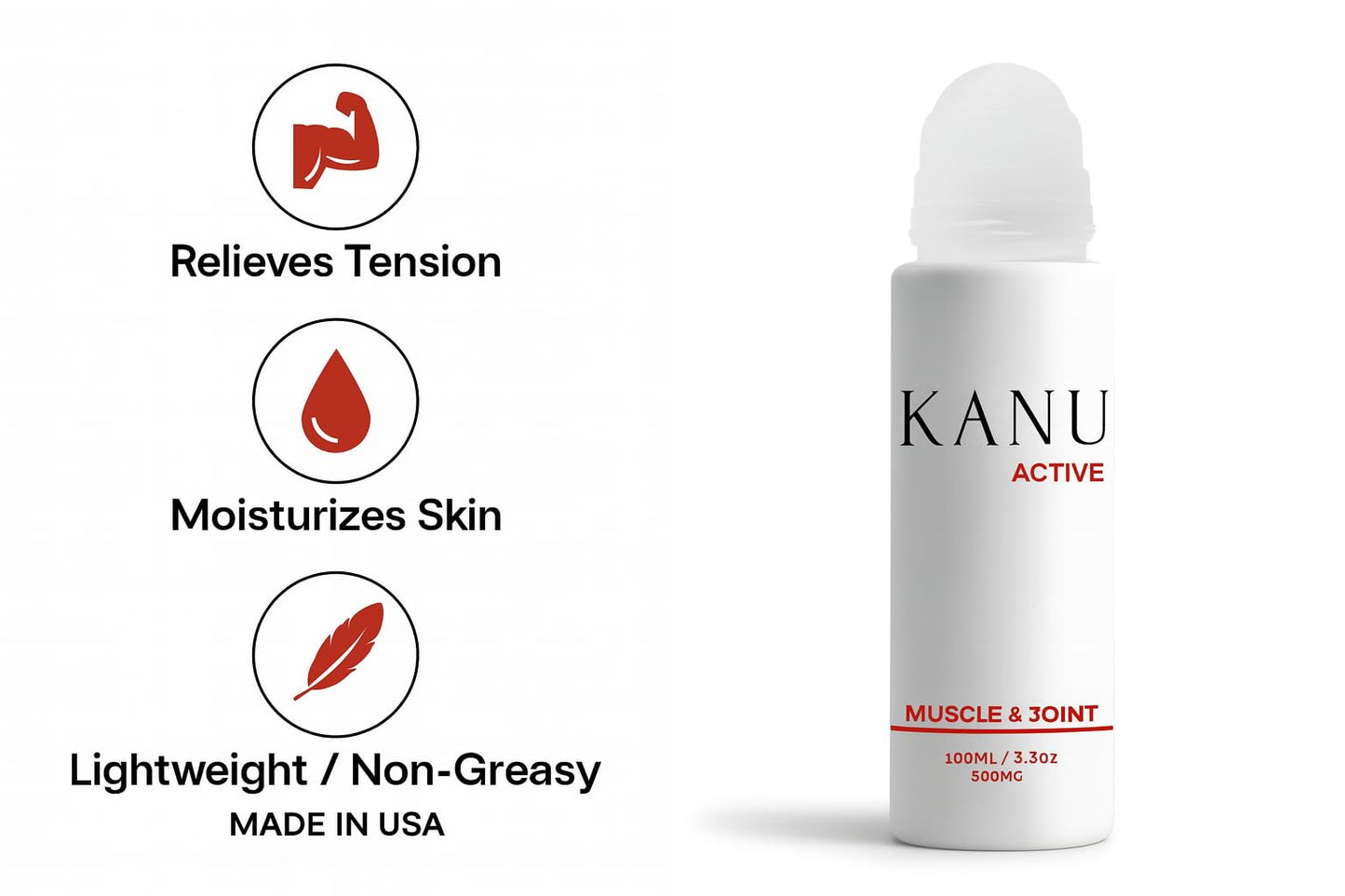 Muscle & Joint Relief Roll-On Cooling Serum- 3.3 oz- Fast Absorbing Pain Relief for Sore Muscles and Joints- Workout Recovery and Joint Support for Athletes and Active Lifestyles - dailyvitalstore