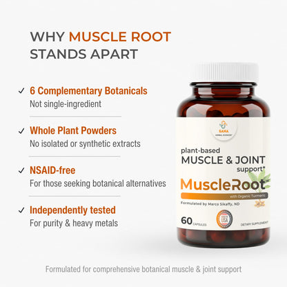 Muscle & Joint Support Supplement – Botanical Formula for Healthy Inflammatory Response | 6 Research-Backed Botanicals | Organic Turmeric | 60 Capsules | Sana Herbal - dailyvitalstore