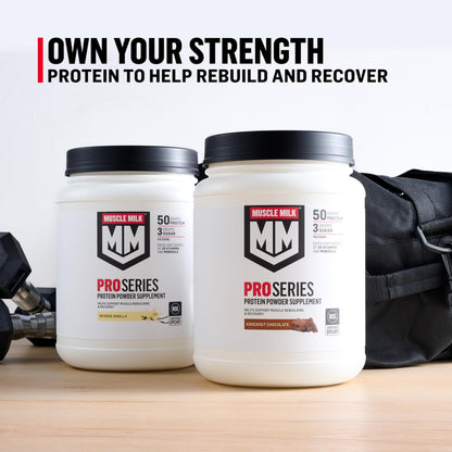 Muscle Milk Pro Series Protein Powder Supplement,Knockout Chocolate,2 Pound,11 Servings,50g Protein,3g Sugar,20 Vitamins & Minerals,NSF Certified for Sport,Workout Recovery,Packaging May Vary - dailyvitalstore