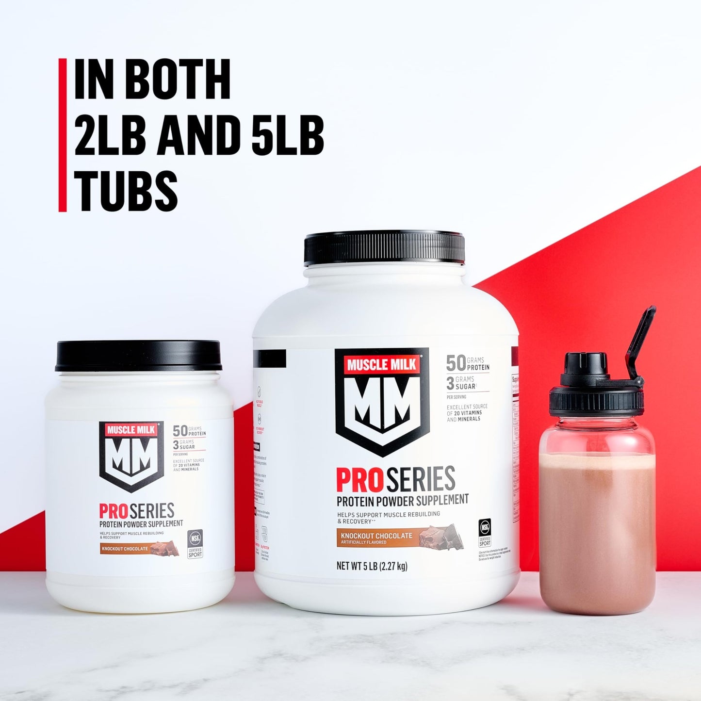 Muscle Milk Pro Series Protein Powder Supplement,Knockout Chocolate,2 Pound,11 Servings,50g Protein,3g Sugar,20 Vitamins & Minerals,NSF Certified for Sport,Workout Recovery,Packaging May Vary - dailyvitalstore