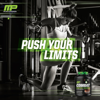 MusclePharm Combat Protein Powder, Chocolate Milk Flavor, Fuels Muscles for Productive Workouts, 5 Protein Sources including Whey Protein Isolate & Egg Albumin, Gluten Free, 4.2 lb, 52 Servings - dailyvitalstore