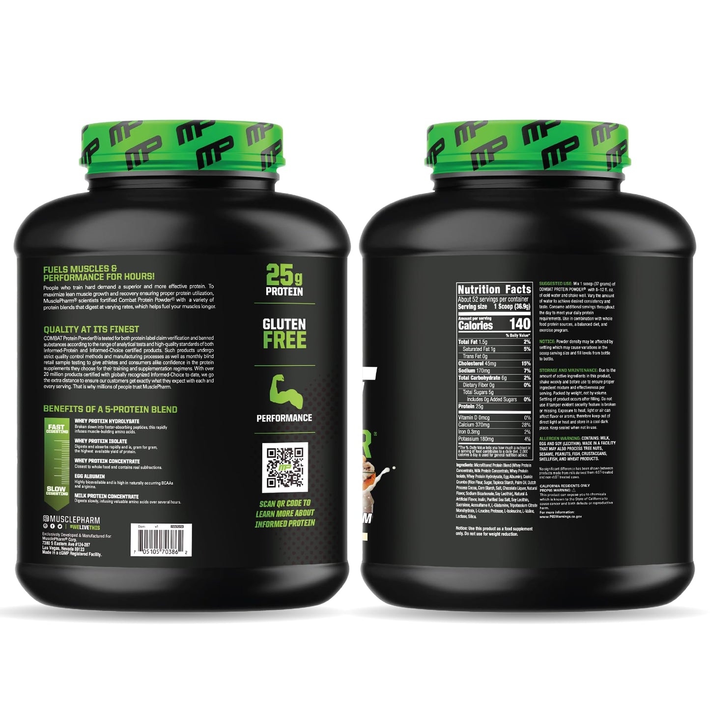MusclePharm Combat Protein Powder, Chocolate Milk Flavor, Fuels Muscles for Productive Workouts, 5 Protein Sources including Whey Protein Isolate & Egg Albumin, Gluten Free, 4.2 lb, 52 Servings - dailyvitalstore