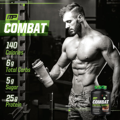 MusclePharm Combat Protein Powder, Chocolate Milk Flavor, Fuels Muscles for Productive Workouts, 5 Protein Sources including Whey Protein Isolate & Egg Albumin, Gluten Free, 4.2 lb, 52 Servings - dailyvitalstore