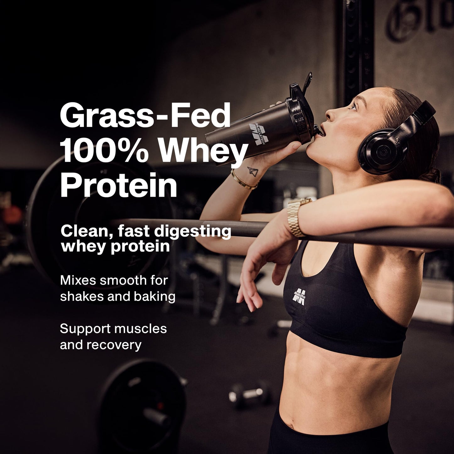 Muscletech Grass-Fed Whey Protein Powder (Deluxe Vanilla, 1.8 lb) - Smoothie & Milkshake Mix Supports Muscle Gain & Recovery - 20g Protein - dailyvitalstore