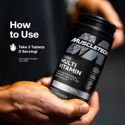 MuscleTech Platinum Multivitamins for Men & Women - Multi-Vitamin Supplement for Immune Support - 18 Vitamins & Minerals, Vitamin A C D E B6 B12 - Daily Workout Supplements for Men - 180 Capsules - dailyvitalstore