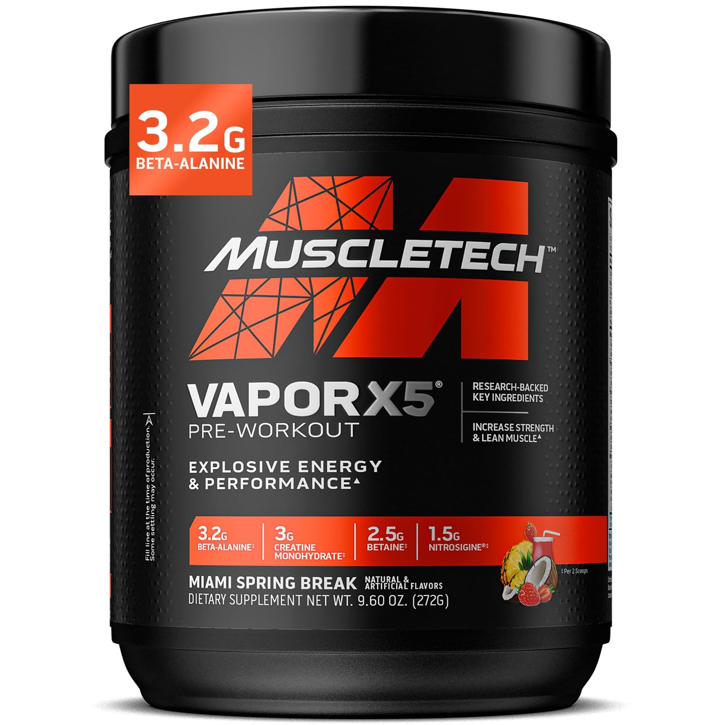 MuscleTech Pre-Workout Powder, Vapor X5 - Sports Nutrition Muscle Building Supplements for Women & Men - Intense Muscle Pump Energy Powder Drink Mix - dailyvitalstore