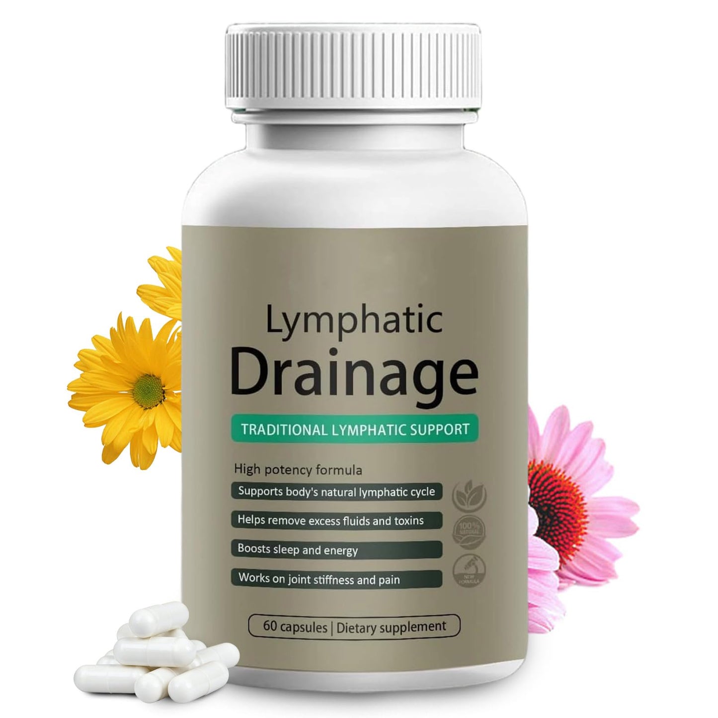 Muudee Lymphatic Drainage Capsules – Maximum Potency Formula with Dandelion & Cleavers Extract,Supports Cellulite Reduction & Lymphatic Drainage (60 Capsules) - dailyvitalstore