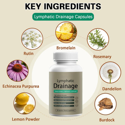 Muudee Lymphatic Drainage Capsules – Maximum Potency Formula with Dandelion & Cleavers Extract,Supports Cellulite Reduction & Lymphatic Drainage (60 Capsules) - dailyvitalstore