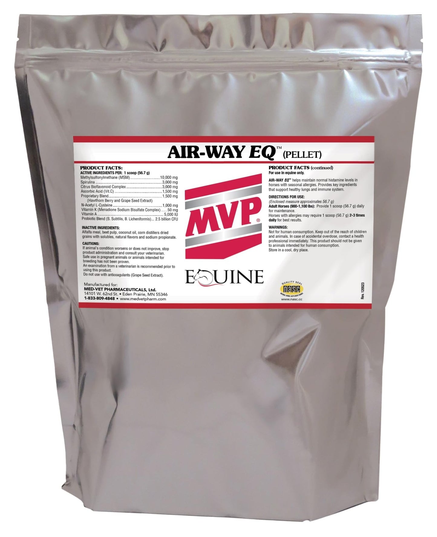 MVP Air-Way EQ Supports Healthy Lung Function and Seasonal Allergy Support in Horses, 5lb - 40 Servings - dailyvitalstore