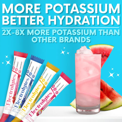 My Adventure to Fit Electrolytes Powder Packets – 16 Sugar-Free Hydration Packets, Potassium Supplement, Watermelon Candy, Blue Raspberry, Lemon Candy, Dragon Fruit - dailyvitalstore