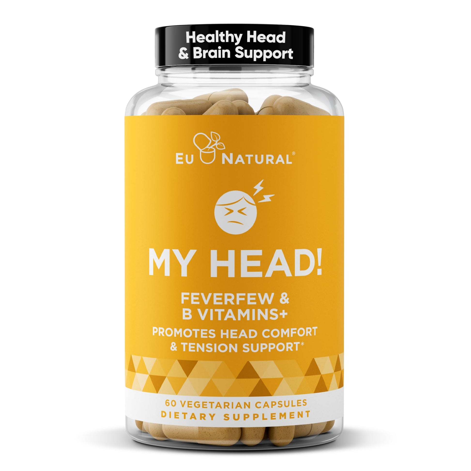 My Head! Headache Vitamins – Sensitivity, Tension, Comfort, Healthy Head Function for A Clear Mind – Fast acting Magnesium, Feverfew, Boswellia, Vitamin D, Ginger, & More – 60 Soft Capsules - dailyvitalstore
