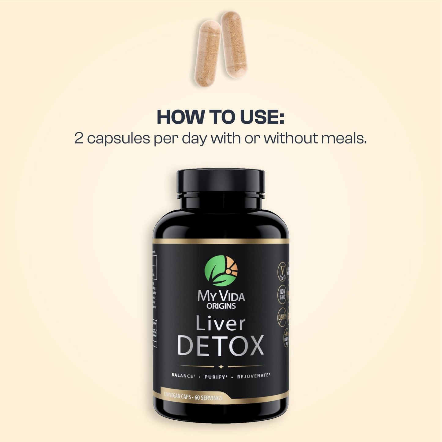 My Vida Origins Liver Detox with Organic Milk Thistle Organic Dandelion Extract and Choline with NAC – Liver Detox 120 Capsules - dailyvitalstore
