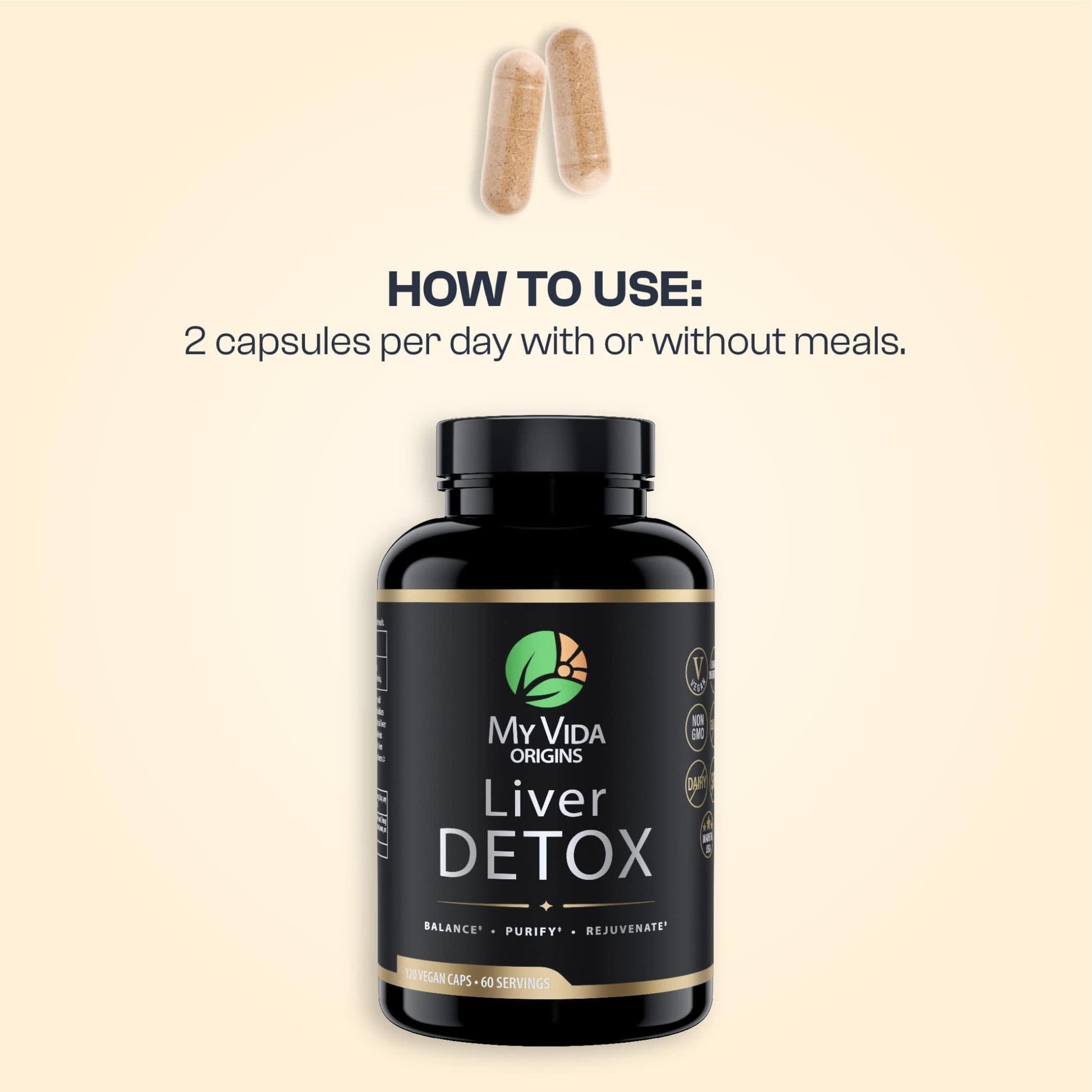 My Vida Origins Liver Detox with Organic Milk Thistle Organic Dandelion Extract and Choline with NAC – Liver Detox 120 Capsules - dailyvitalstore
