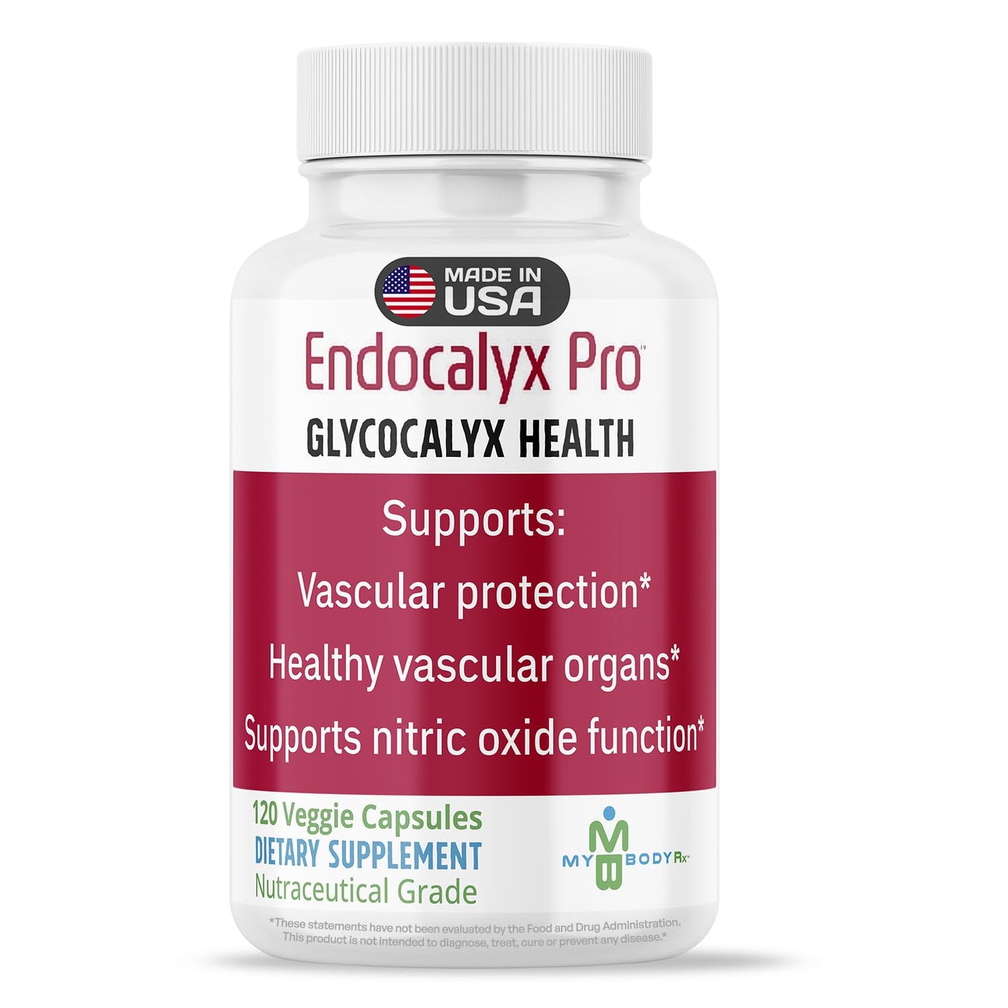 MYBODYRX Endocalyx Pro Supplement – Endothelial Glycocalyx Support 120 Capsules - Vascular & Microcirculation Health – Clinically-Studied – Patented – Supports Nitric Oxide Functions - dailyvitalstore